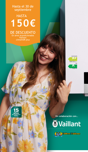 Promoción Vaillant: 150 € por aire acondicionado climaVAIR plus